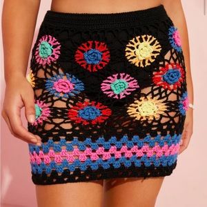 Vici collection  desert sands crochet skirt S/M black